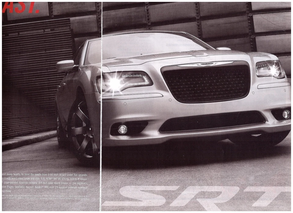 2012 Chrysler 300 SRT w/470hp, 6.4L Hemi, Lovely 2-Page (Separated) Magazine Ad - Image 1 of 1