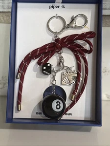 Piper K Feeling Lucky 8 bolas dados bolsa encanto llavero - Imagen 1 de 4