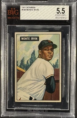 Bowman #198 Monte Irvin 1951 radiocontrol novato en muy buen estado 5,5 ex+ Foto 1 de 2