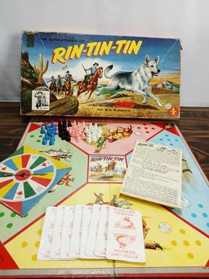 1955 Transogram RIN-TIN-TIN BOARD GAME = Complete/2 to 4 player - Image 1 of 4