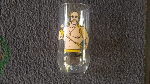 1990 HULK HOGAN  WWF WWE Wrestling Wrestler Glass RARE! Cover