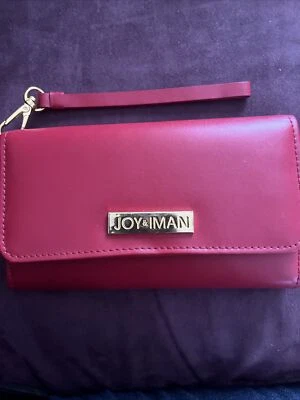 Joy& Oman Bifold Wrist Clutch Rojo Cuero RFID Foto 1 de 3