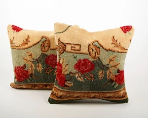 Pillow Cover Kilim Rug Southwestern Bohemian Tribal Turkish Moroccan - Picture 1 of 7