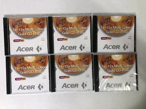 6 Stück Acer CD-R 80 1x - 12x Multi-Speed Slim Case - Bild 1 von 3