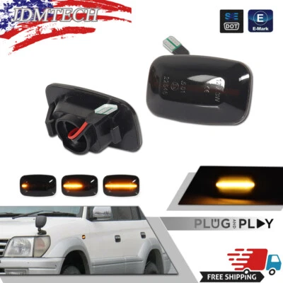 Luz de señalización lateral LED de humo lámpara de señal de giro para Toyota Land FJ Cruiser Prado 90 Foto 1 de 4