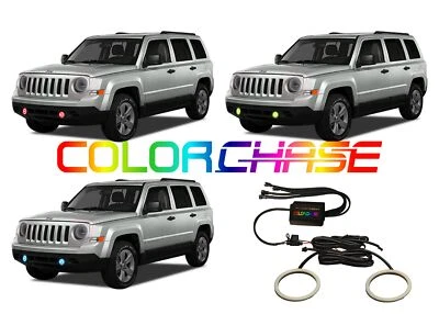 Color Chasing LED Fog Light Flow Halo kit for Jeep Patriot 11-15 - image 1 of 4