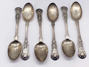 ANTIKES VIKTORIANISCHES MASSIVES SILBER 6ER SET TEELÖFFEL TEELÖFFEL - Bild 1 von 9