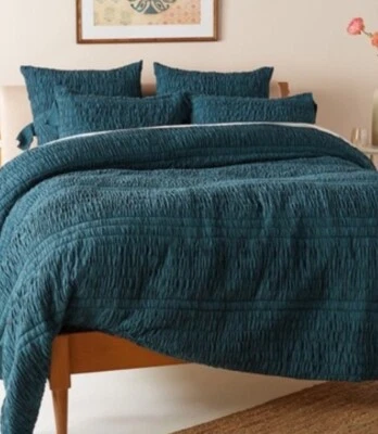 Juego de fundas estándar Anthropologie Bardot verde azulado nuevo con etiquetas nuevo Foto 1 de 4