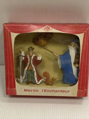 Conjunto de estatuetas raras Merlin The Enchanter JIM Zorro Walt Disney Productions 60S - Imagem 1 de 4