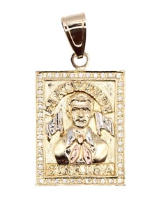 Malverde 14k vergoldet 3 Ton Anhänger mit 24 Zoll Kette - Jesus Malverde - Bild 1 von 4