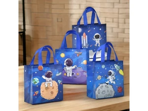 4 Pcs - Assorted Space Astronaut Blue Gift Bags for Kids Birthday Party Toy Bags - Picture 1 of 3