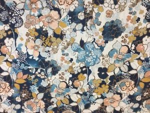 Tapicería/cortinas de tela de lino floral Edinburgh Weavers BROOKE MIDNIGHT - Imagen 1 de 2