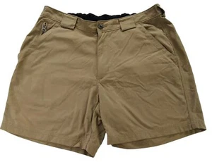 Duluth Trading Shorts Mens Large (34) Tan Nylon Elastic Waist Stretch Pockets - Picture 1 of 7