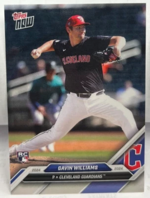 Gavin Williams 2024 Topps Now Road To Opening Day RC #OD-69 - GUARDIANS - SP/394 - Image 1 of 2