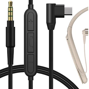 Geekria Audio Cable with Mic for Sony WI-1000X, WI-H700, MDR-EX750BT (4 ft) - Picture 1 of 6