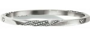 NWT Brighton ETERNITY KNOT Clear Crystal Silver Bangle Bracelet MSRP $68