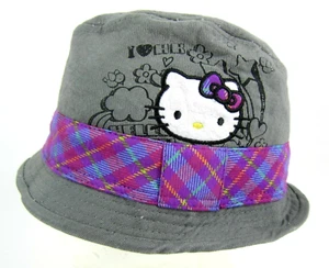 Hello Kitty Bucket Hat Gray Hello Kitty and embroidered RARE - Picture 1 of 8