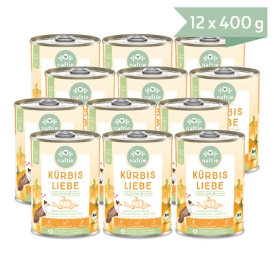 naftie Bio Kürbis Liebe, veganes Hundefutter Nassfutter 12 x 400g - Bild 1 von 4