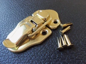 Draw Latch SMALLER BRASS Guitar/Instrument Case Gibson Fender w/ rivets USA MADE - Picture 1 of 1