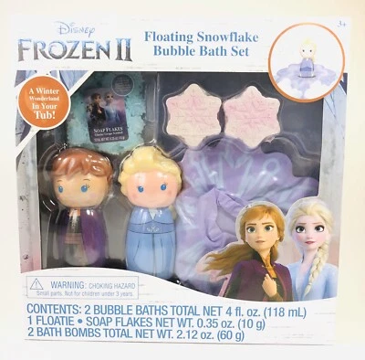 Disney Frozen 2 Elsa & Anna Copo de Nieve Flotante Burbuja Baño Set Nuevo Foto 1 de 4