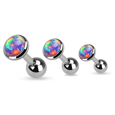 3 Pc Opal Set Top Surgical Steel Helix Tragus Cartilage Barbell Stud Earring - Image 1 of 2