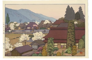 Toshi Yoshida "Umenomura" woodblock print pencil signed 1951 large size - Picture 1 of 4