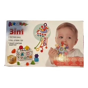 3 in 1 Montessori Toys for Baby 0-3-6-9-12 Months, Pull String Baby Teething ... - Picture 1 of 3