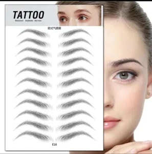 Sourcils Autocollant Tatouage Feuille De 11 Paires Poil Yeux Alopécie Chimio E16 - Imagen 1 de 8