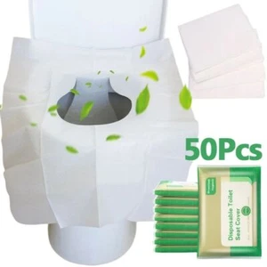 50PCS Disposable Toilet Seat Covers Hygienic Flushable Pocket Size Portable - Picture 1 of 10