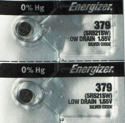 ENERGIZER 379 SR521SW (2 件) 379 电池全新未拆封授权卖家 — 第 1/4 张图片