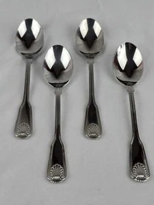 SET OF 4 Towle Supreme Cutlery LONDON SHELL Stainless Oval Soup Spoons - Picture 1 of 5