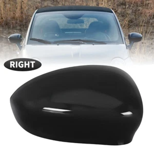 Right Side Door Wing Mirror Cover Cap Black For Fiat 500 Punto Evo Grande Punto - Picture 1 of 11