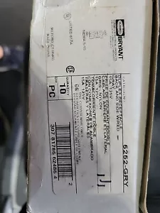 Box of 10 - Bryant Hubbell 5252 Duplex Receptacle GRY 15A 125V NEMA 5-15 - Picture 1 of 2