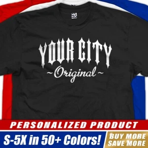 Camiseta Outlaw Original Personalizada Nacida y Criada Hecha en Personalizar Logotipo Ciudad - Imagen 1 de 32