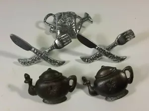 Lot of 5 New Metal Draw Pulls Calloway Garden Shop Kettles Water Can Fork Knife - Picture 1 of 6