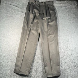 Roundtree & Yorke Dress Pants Mens 30x32 Gray Pleated Business Casual - Picture 1 of 8