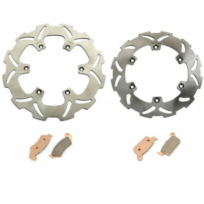 For Suzuki Front Rear Brake Disc Rotors + Pads DRZ400E DRZ400S 00-09 RM125 RM250 - Image 1 of 4