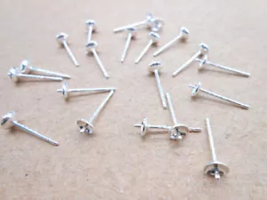 20PCS Jewelry Findings Supplies 925 Silver Ear Pin For Stud Earring Perforated - Picture 1 of 4