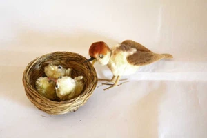 Sebnitz Vogel Alt DDR Ostern Frühling Deko  Vögel mit Nest - Bild 1 von 7
