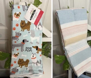 Cynthia Rowley Dog Mom Kitchen Towels-set of 2 100% Cotton NWT - Picture 1 of 7
