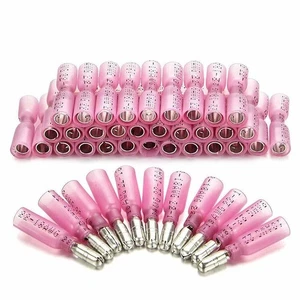Red Heat Shrink Bullet Wire Connectors 22-16 AWG Female Male Terminals Crimp US - Picture 1 of 8