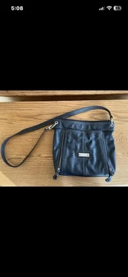 Tignanello Black Pebbled Leather Crossbody Shoulder Bag - Image 1 of 4