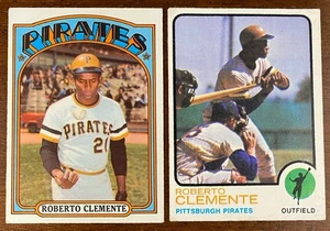 (2) ROBERTO CLEMENTE CARDS 1972 TOPPS BASEBALL CARD #309 & 1973 TOPPS #50 LESEN  - Bild 1 von 17
