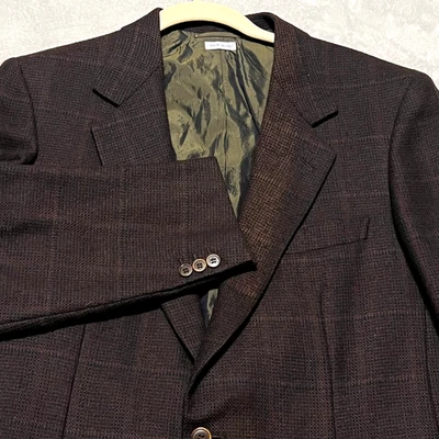 Brioni Roman Style Men’s 1000% Wool Blazer 40/50 Brown Plaid Sport Coat Jacket - image 1 of 4