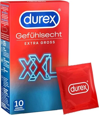 Durex Gefühlsecht XXL Kondome – Perfekter Sitz & leichtes Abrollen – Dünn, große - Bild 1 von 4