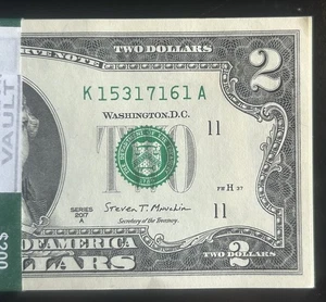 2 $ DOLLARSCHEINE VOLL "KOMPLETT" BEP STRAP 100 AUFEINANDERFOLGENDE 200 $ NENNWERT 2017A - Bild 1 von 4