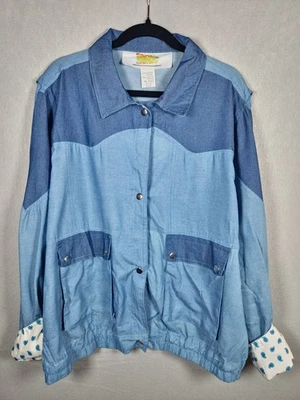 Рубашка мужская Back To The Future размер XL синяя джинсовая с застежкой спереди Marty McFly Chambray - Изображение 1 из 4