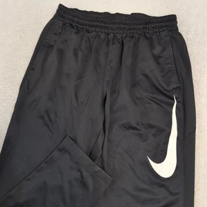Pantaloni Nike Uomo L Dri-Fit Big Swoosh Grafici Gamba Conica Fitness Allenamento Nero - Foto 1 di 11