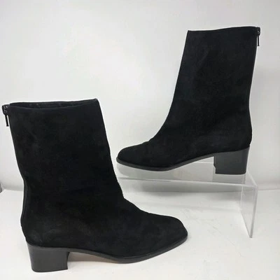 Cole Haan Mujer 9 Negro Gamuza Media Pantorrilla Italia Botas Puntera Cuadrada Silencioso Lujo Foto 1 de 4