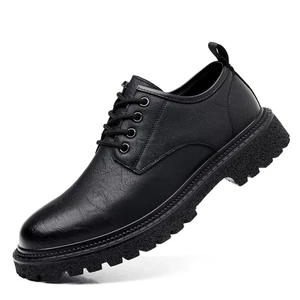 Casual Driving Oxford Genuine Leather Shoes Men’s Thick Soled Business Loafers - Picture 1 of 21